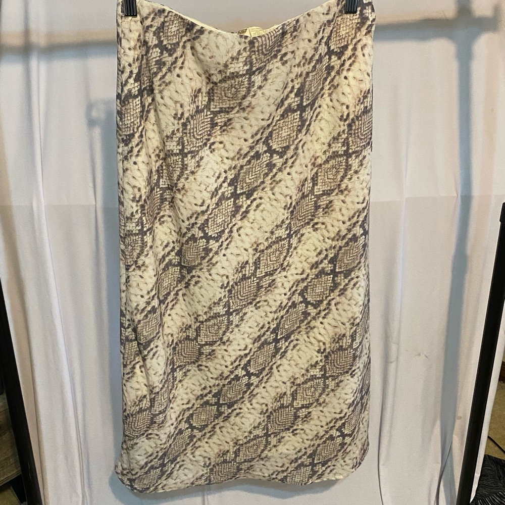 snake print midi skirt